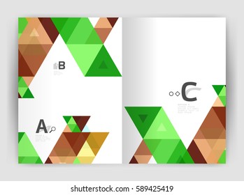 Abstract background with color triangles, annual report print backdrop. Vector design for workflow layout, diagram, number options or web design