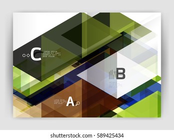 Abstract background with color triangles, annual report print backdrop. Vector design for workflow layout, diagram, number options or web design