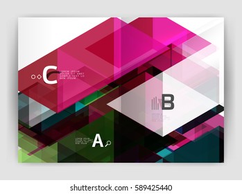 Abstract background with color triangles, annual report print backdrop. Vector design for workflow layout, diagram, number options or web design