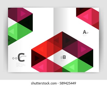 Abstract background with color triangles, annual report print backdrop. Vector design for workflow layout, diagram, number options or web design