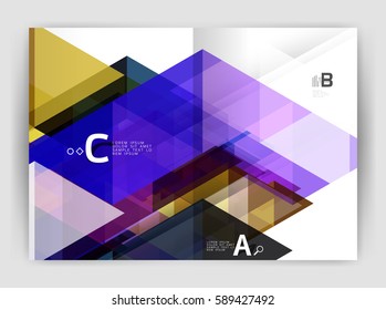 Abstract background with color triangles, annual report print backdrop. Vector design for workflow layout, diagram, number options or web design