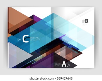 Abstract background with color triangles, annual report print backdrop. Vector design for workflow layout, diagram, number options or web design