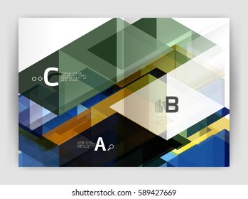 Fondo abstracto con triángulos de color, fondo anual de impresión de informes. Diseño de vectores para diseño de flujo de trabajo, diagrama, opciones de número o diseño web