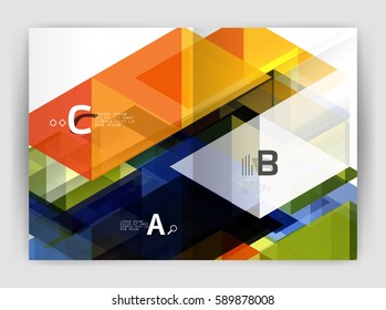 Abstract background with color triangles, annual report print backdrop. Vector design for workflow layout, diagram, number options or web design