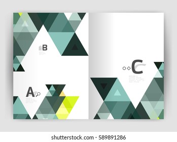 Abstract background with color triangles, annual report print backdrop. Vector design for workflow layout, diagram, number options or web design