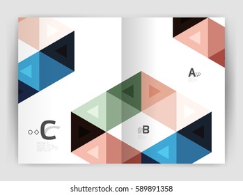 Abstract background with color triangles, annual report print backdrop. Vector design for workflow layout, diagram, number options or web design