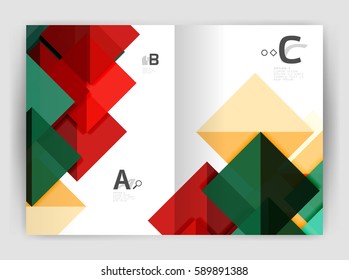 Abstract background with color triangles, annual report print backdrop. Vector design for workflow layout, diagram, number options or web design