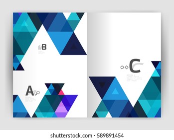 Abstract background with color triangles, annual report print backdrop. Vector design for workflow layout, diagram, number options or web design