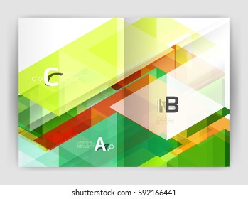 Abstract background with color triangles, annual report print backdrop. Vector design for workflow layout, diagram, number options or web design