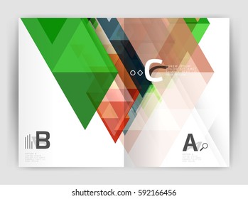 Abstract background with color triangles, annual report print backdrop. Vector design for workflow layout, diagram, number options or web design