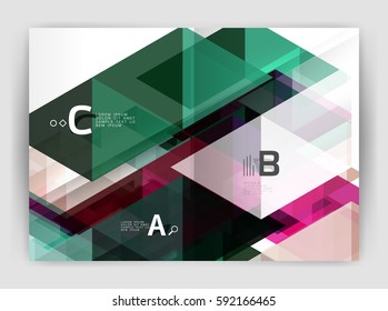 Abstract background with color triangles, annual report print backdrop. Vector design for workflow layout, diagram, number options or web design