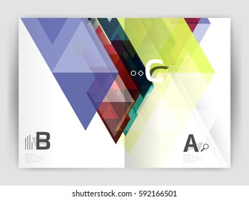 Abstract background with color triangles, annual report print backdrop. Vector design for workflow layout, diagram, number options or web design
