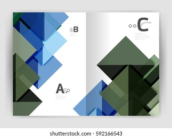 Fondo abstracto con triángulos de color, fondo anual de impresión de informes. Diseño de vectores para diseño de flujo de trabajo, diagrama, opciones de número o diseño web