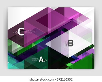 Abstract background with color triangles, annual report print backdrop. Vector design for workflow layout, diagram, number options or web design