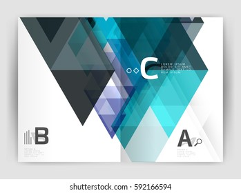 Abstract background with color triangles, annual report print backdrop. Vector design for workflow layout, diagram, number options or web design