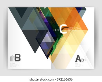 Abstract background with color triangles, annual report print backdrop. Vector design for workflow layout, diagram, number options or web design