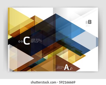 Fondo abstracto con triángulos de color, fondo anual de impresión de informes. Diseño de vectores para diseño de flujo de trabajo, diagrama, opciones de número o diseño web