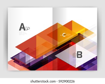 Abstract background with color triangles, annual report print backdrop. Vector design for workflow layout, diagram, number options or web design