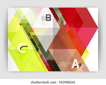Abstract background with color triangles, annual report print backdrop. Vector design for workflow layout, diagram, number options or web design