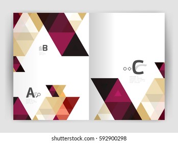 Abstract background with color triangles, annual report print backdrop. Vector design for workflow layout, diagram, number options or web design
