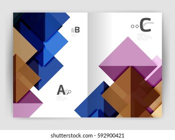 Abstract background with color triangles, annual report print backdrop. Vector design for workflow layout, diagram, number options or web design