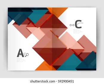 Abstract background with color triangles, annual report print backdrop. Vector design for workflow layout, diagram, number options or web design
