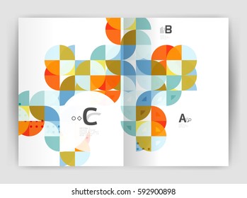 Fondo abstracto con triángulos de color, fondo anual de impresión de informes. Diseño de vectores para diseño de flujo de trabajo, diagrama, opciones de número o diseño web