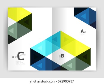 Abstract background with color triangles, annual report print backdrop. Vector design for workflow layout, diagram, number options or web design