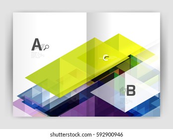 Abstract background with color triangles, annual report print backdrop. Vector design for workflow layout, diagram, number options or web design