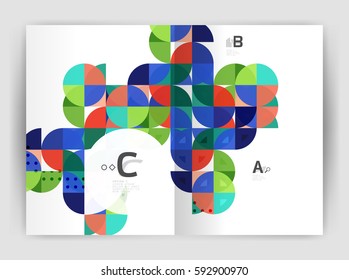 Abstrakter Hintergrund mit Farbdreiecken, Jahresbericht-Hintergrund. Vektordesign für das Workflow-Layout, Diagramm, Zahlenoptionen oder Webdesign