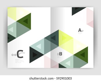 Abstract background with color triangles, annual report print backdrop. Vector design for workflow layout, diagram, number options or web design