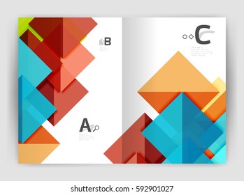 Abstract background with color triangles, annual report print backdrop. Vector design for workflow layout, diagram, number options or web design