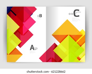 Abstract background with color triangles, annual report print backdrop. Vector design for workflow layout, diagram, number options or web design