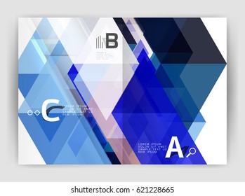 Abstract background with color triangles, annual report print backdrop. Vector design for workflow layout, diagram, number options or web design