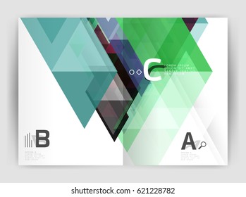 Abstract background with color triangles, annual report print backdrop. Vector design for workflow layout, diagram, number options or web design