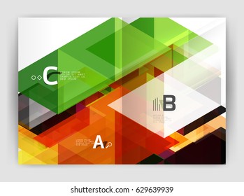 Abstract background with color triangles, annual report print backdrop. Vector design for workflow layout, diagram, number options or web design
