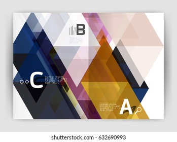 Abstract background with color triangles, annual report print backdrop. Vector design for workflow layout, diagram, number options or web design