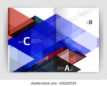 Abstract background with color triangles, annual report print backdrop. Vector design for workflow layout, diagram, number options or web design