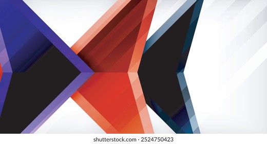 Composição abstrata de triângulos e setas de cor de fundo. Ilustração vetorial para papel de parede, banner, plano de fundo, cartão, ilustração de livro, página inicial
