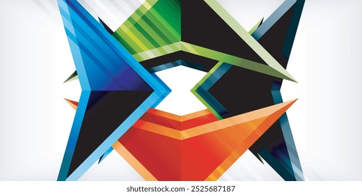 Abstract background color triangles and arrows composition. Vector Illustration For Wallpaper, Banner, Background, Card, Book Illustration, landing page