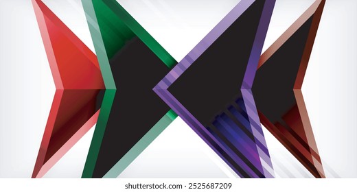 Abstract background color triangles and arrows composition. Vector Illustration For Wallpaper, Banner, Background, Card, Book Illustration, landing page