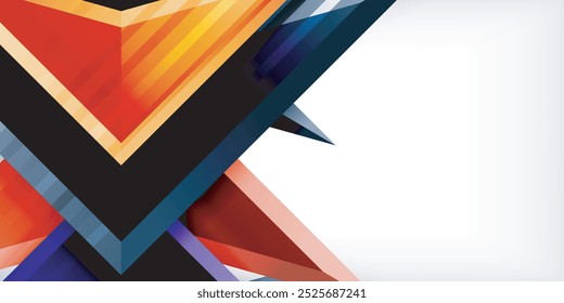 Abstract background color triangles and arrows composition. Vector Illustration For Wallpaper, Banner, Background, Card, Book Illustration, landing page