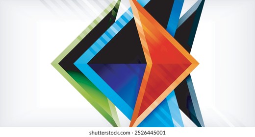 Composição abstrata de triângulos e setas de cor de fundo. Ilustração vetorial para papel de parede, banner, plano de fundo, cartão, ilustração de livro, página inicial