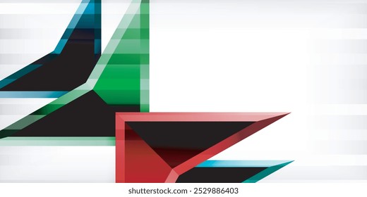 Abstract background color triangles and arrows composition. Vector Illustration For Wallpaper, Banner, Background, Card, Book Illustration, landing page