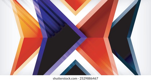 Abstrakte Hintergrundfarbe Dreiecke und Pfeile Zusammensetzung. Vektorgrafik für Tapete, Banner, Hintergrund, Karte, Buchgrafik, Landing Page
