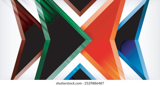 Abstract background color triangles and arrows composition. Vector Illustration For Wallpaper, Banner, Background, Card, Book Illustration, landing page