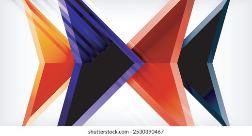Abstract background color triangles and arrows composition. Vector Illustration For Wallpaper, Banner, Background, Card, Book Illustration, landing page