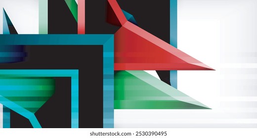 Abstract background color triangles and arrows composition. Vector Illustration For Wallpaper, Banner, Background, Card, Book Illustration, landing page