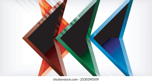 Abstract background color triangles and arrows composition. Vector Illustration For Wallpaper, Banner, Background, Card, Book Illustration, landing page