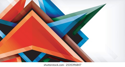 Abstract background color triangles and arrows composition. Vector Illustration For Wallpaper, Banner, Background, Card, Book Illustration, landing page